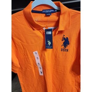 US Polo Assn Boys Orange Short Sleeve Pique Polo Shirt Big Kids XL 18 NWT